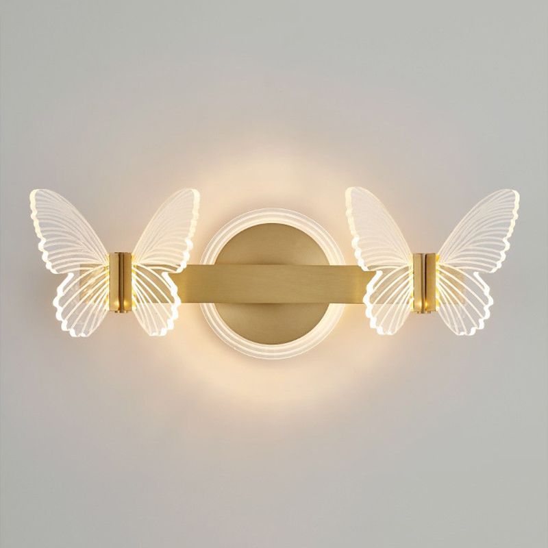 Butterfly Wall Sconce Lighting Modern Metal Wall Sconces in Gold