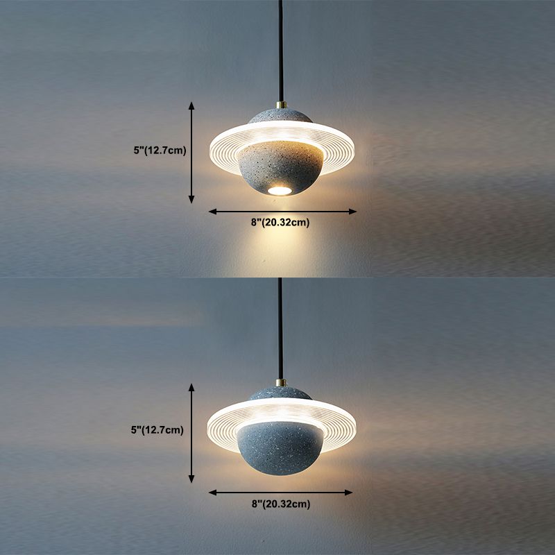 Stone Hanging Light Fixture Modern Style Pendant Lamp with Acrylic Shade for Bedroom