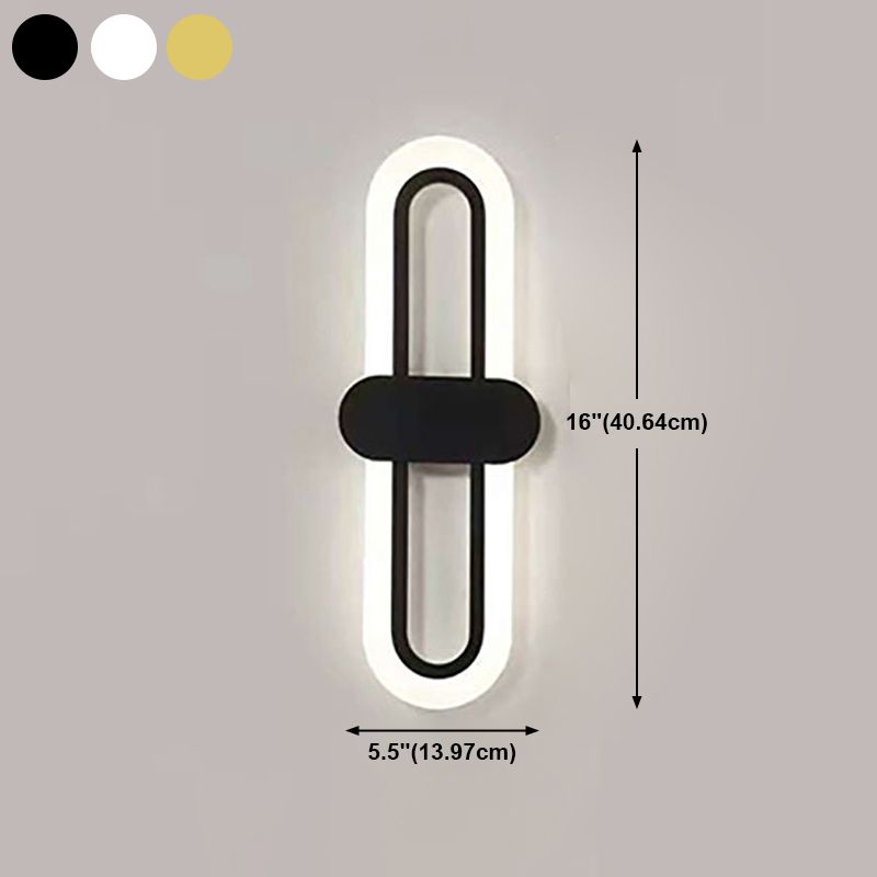 Nordische Metallwandleuchte ovale Form 16 "hohe LED -Wandleuchten für Schlafzimmer