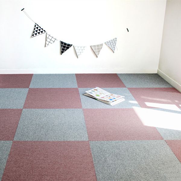 Carpet Tile Non-Skid Fade Resistant Solid Color Self Peel and Stick Carpet Tiles Bedroom