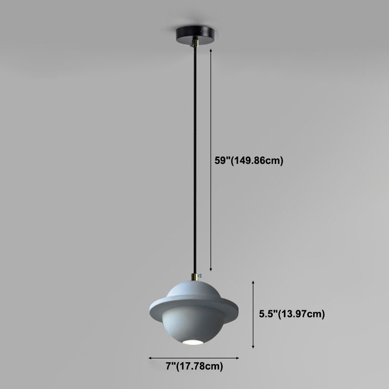 Colgante de iluminación en forma de redonda cemento moderno 1 colgante de caída de luz