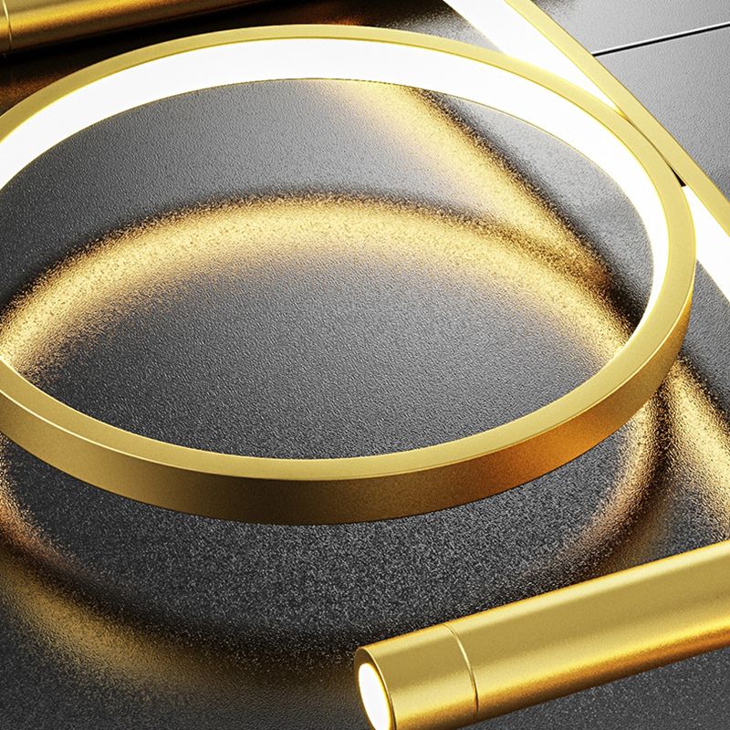 Luce di isola a LED lineare acrilico in moderna luce a sospensione in ferro battuto per sala da pranzo