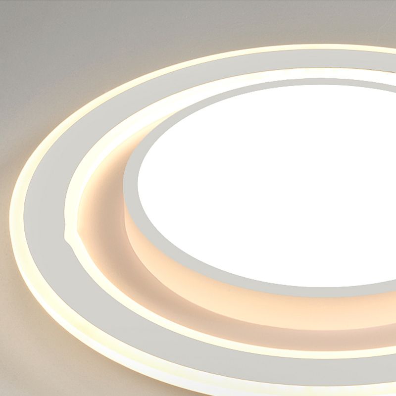 Plafonnier encastré de forme géométrique en métal, éclairage encastré moderne à 1 lumière en blanc