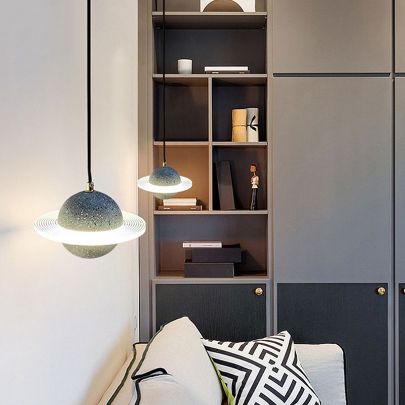 Multi lumières Suspension Round Pendentif Modern Style Stone Down Lighting