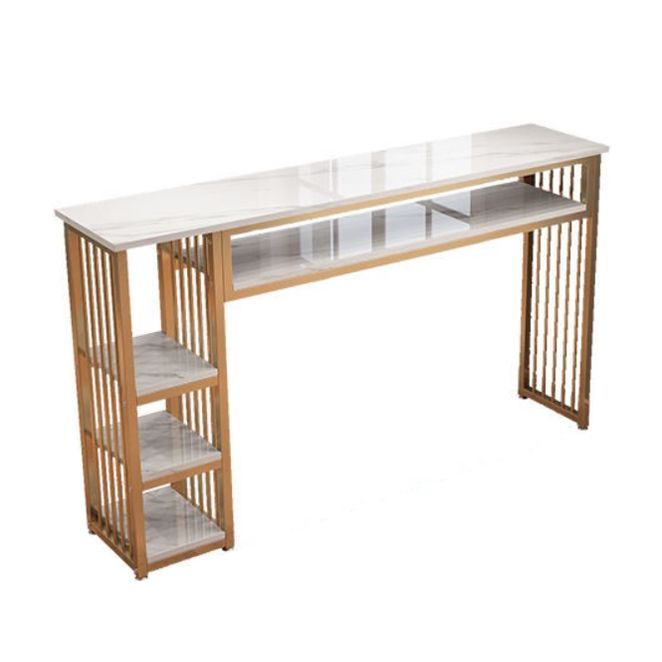 Contemporary Bistro Bar Desk Storage Indoor Double Pedestal Bistro Bar Table