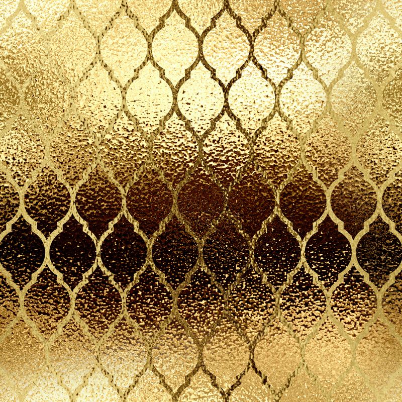 Ogee Patterned Foil Wall Mural Contemporary Stain Resistant Bedroom Wall Art, Made to Measure