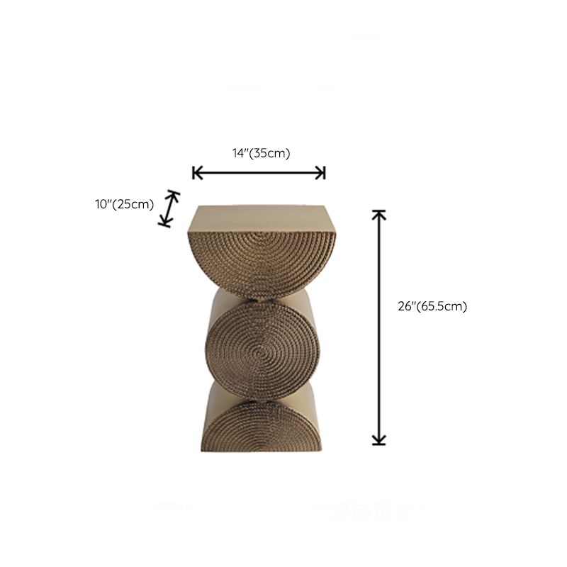 Unique Shape Side End Table Rustic Style 13.8" W x 9.8" D x 26" H in Brown