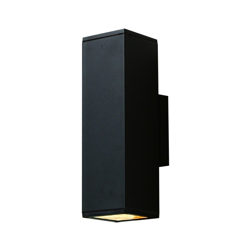Modern Black Aluminum Wall Light Fixture 2-Light Outdoor Wall Sconce Light