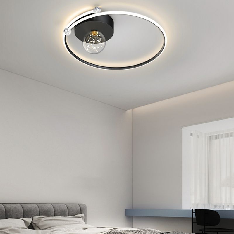 Plafonnier LED noir de style moderne, plafonnier pour chambre à coucher