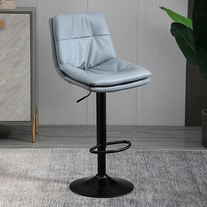 Moderne lederen barkruk swivel bucket verstelbare hoogte Volledige achterkant van de achterste kruk