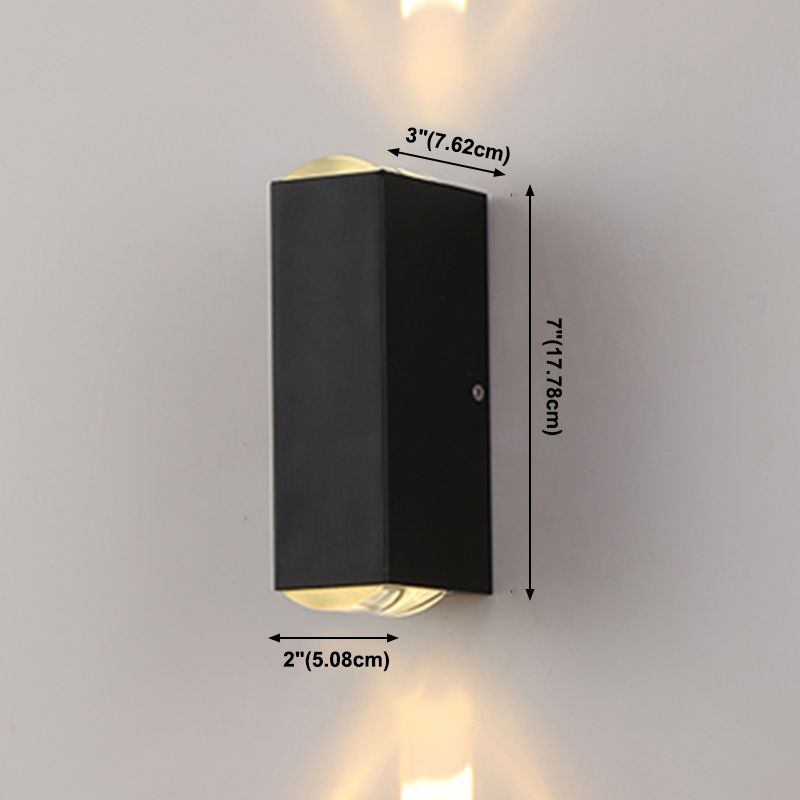 Moderner Stil quadratischer Schatten Wandleuchte Metal 2 Leuchten Wandmontage Beleuchtung in Schwarz