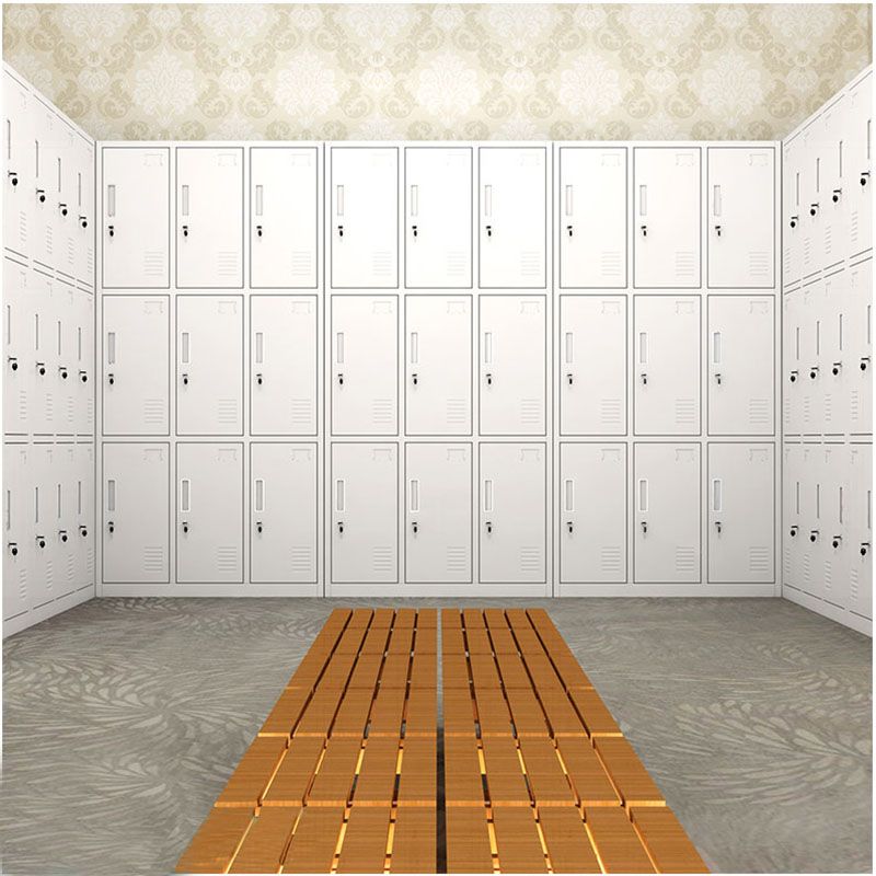 Contemporary Style Wardrobe Armoire Metal Non-Hanging Armoire with Locks