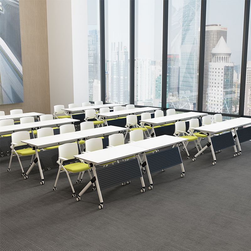 Contemporary Manufactured Wood Office Desk Rectangle Desk with Wheels