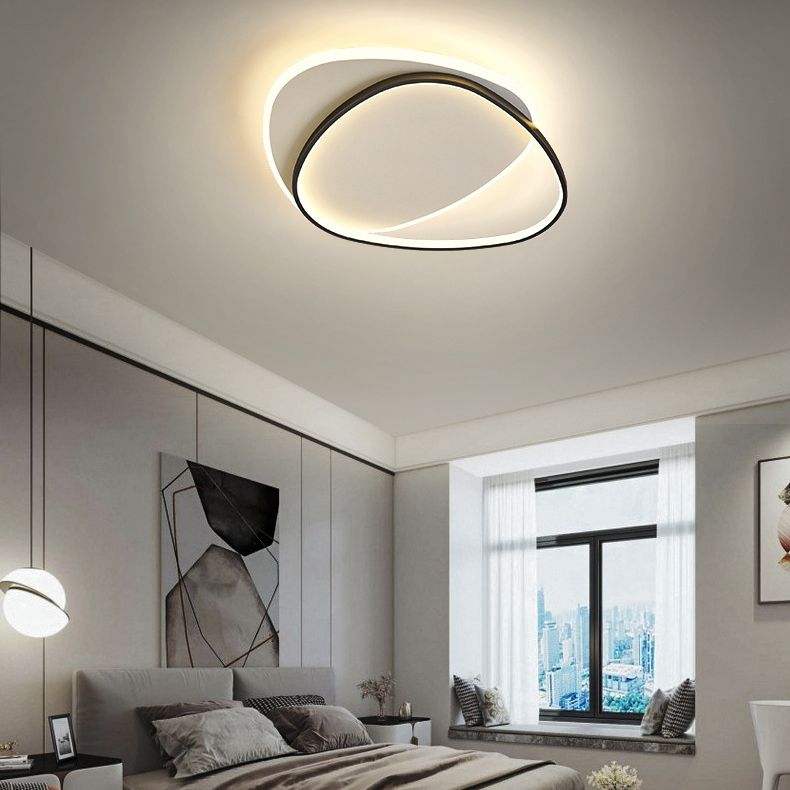 Black Ceiling Light Modernism LED Flush Mount Lighting for Foyer