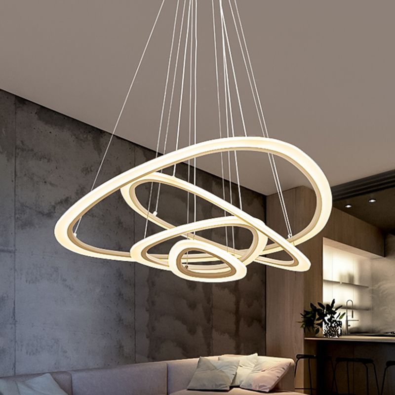 Large Modern Chandelier Multiple Rings Chandelier Light Fixtures Metal Chandelier