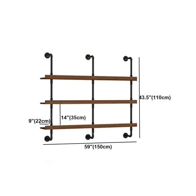 Industrial Style Bookshelf Wall Mounted Shelf Bookcase for Home