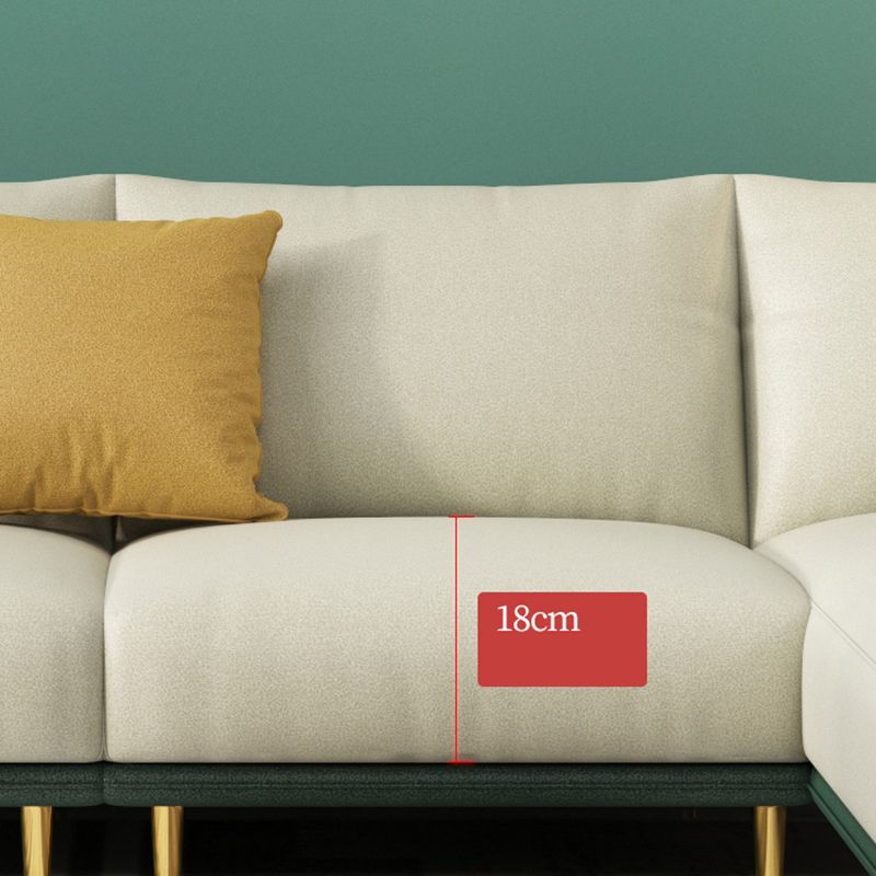 Glam Style 34.25 " H Faux Leather Square Arm Sofa & Chaise for Living Room