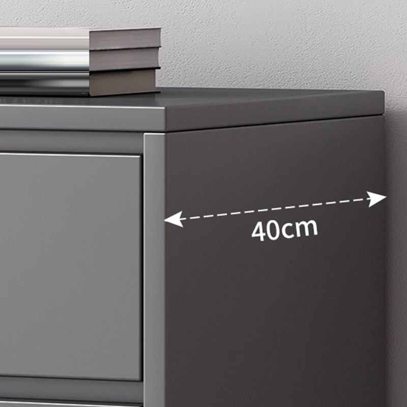 Contemporary Storage Chest Engineered Wood Bedroom Chest in Gray with Drawers