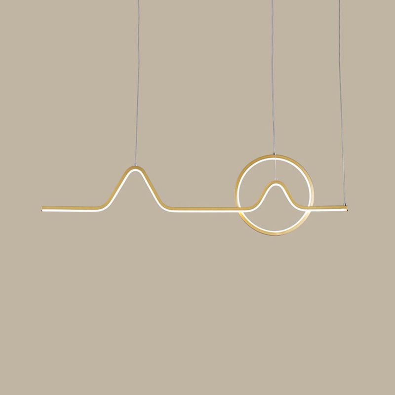 2 Light Geometric Island Lighting Modern Chandelier Metal Island Light Fixture