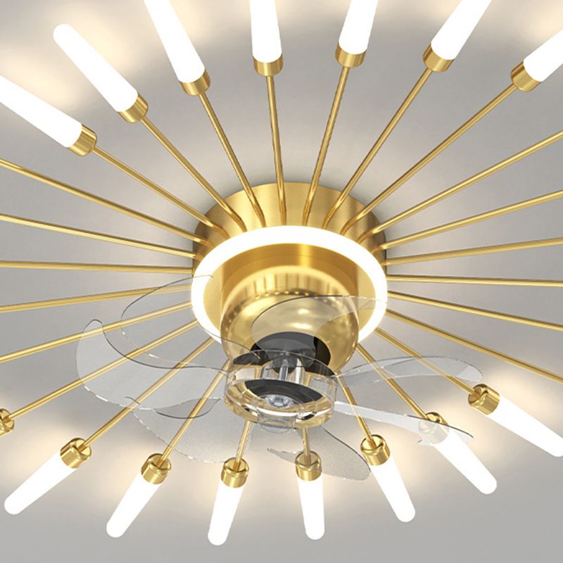 Multi Light Ceiling Fan Light Modern Style Metal Ceiling Fan Light for Bedroom