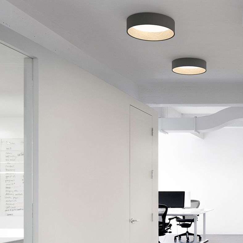 Minimalism Aluminum LED Ceiling Mounted Light Cylinder 1-Light Flush Light for Living Room