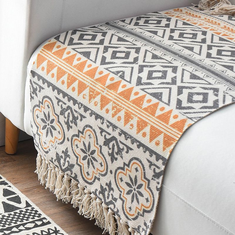 Western Schlafzimmer Teppich Mehrfachfarbene geometrische Druckteppichpolyster Handwebendtierfreundlicher Bereich Teppich mit Fransen