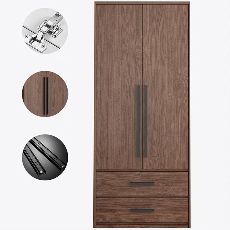 Contemporary Wardrobe with Garment Rod Engineered Wood Wardrobe Closet