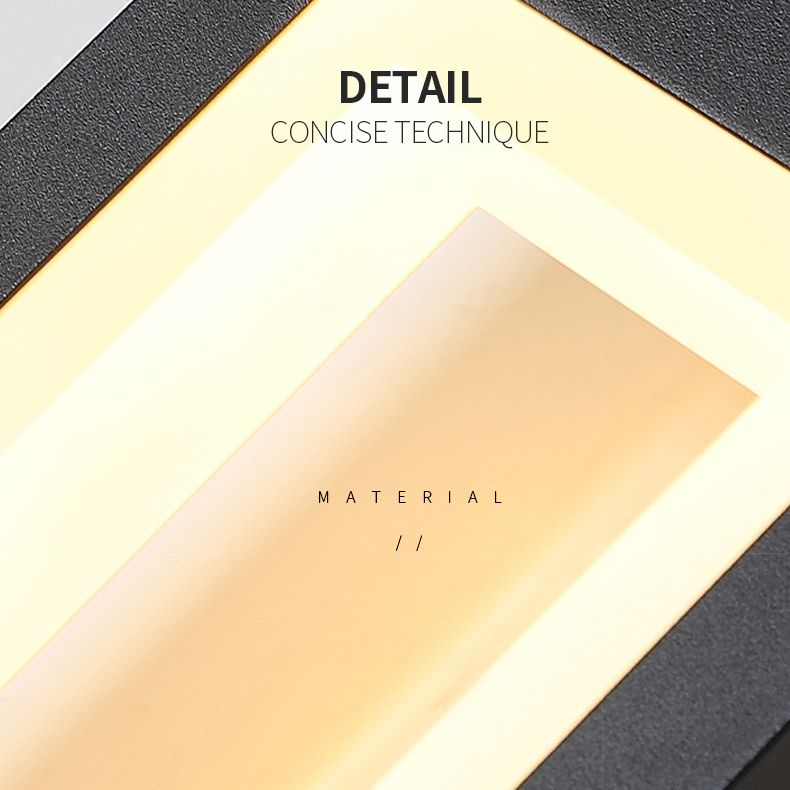 Lámpara de pared negra simple y moderna de vidrio rectangular simple