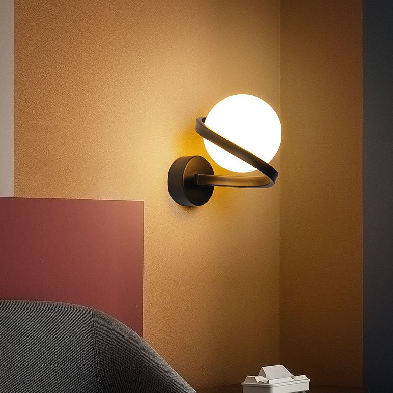 Modern Style Sphere Wall Mounted Lamps Glass 1 Light Wall Sconces