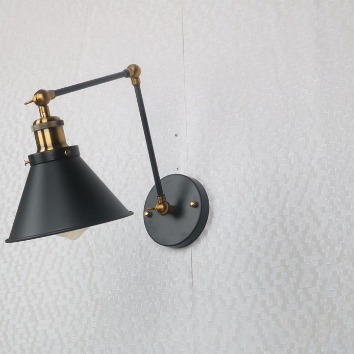1-Light Cone Gnonce Lightture American Industrial Style Pichées en fer