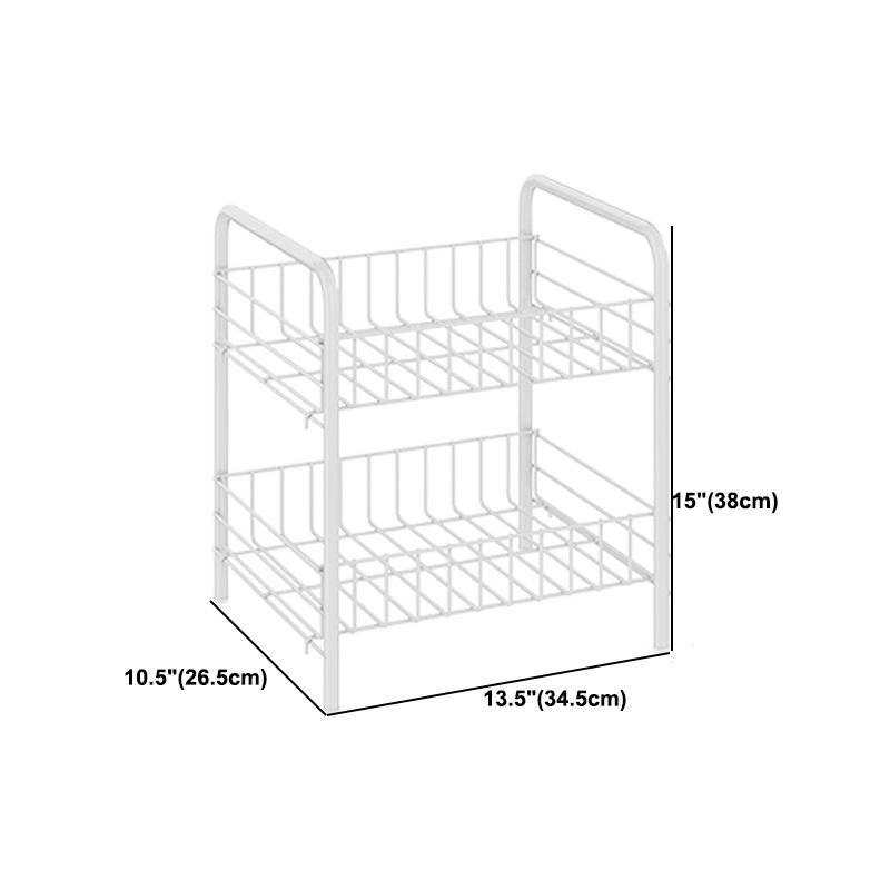 Modern Style Bookshelf White Open Back Metal Bookcase with Caster Wheels