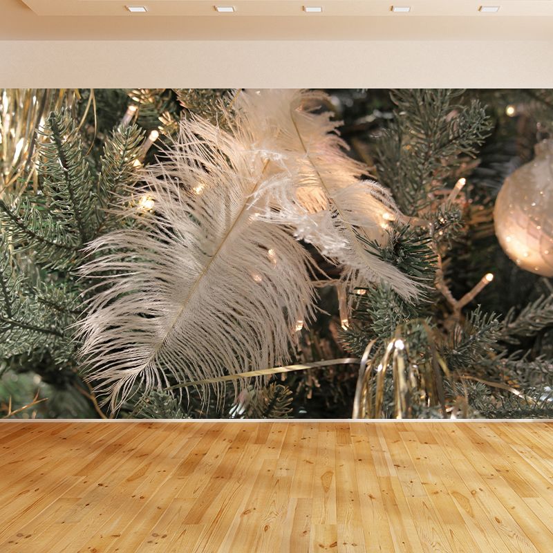 Beautiful Bird Feather Wall Mural Wallpaper Mildew Resistant Wall Covering for Decoration