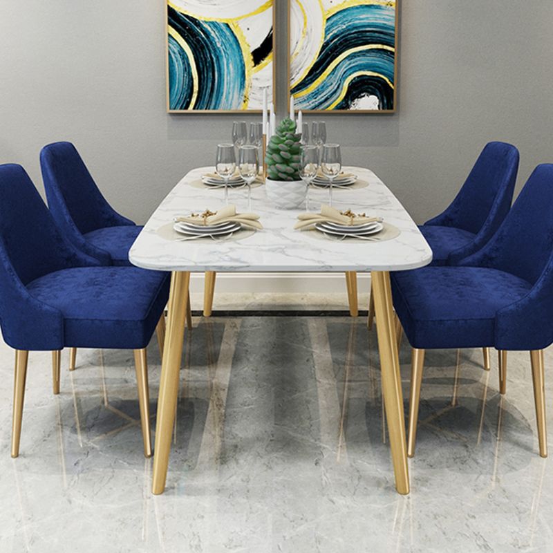 Modern Faux Marble Dining Table Metal Dining Table for Home Use