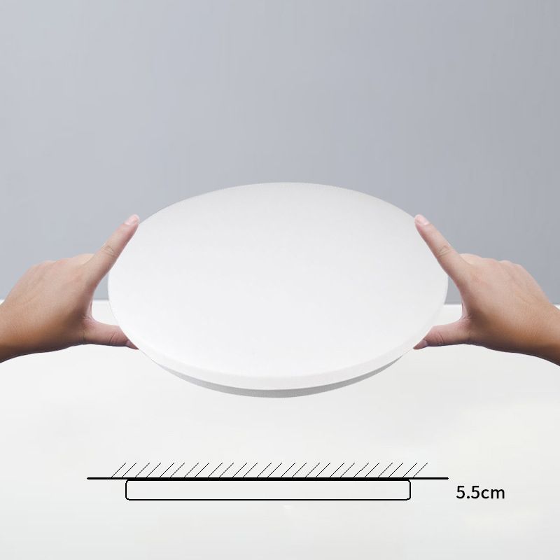 Weiße, kreisförmige LED-Deckenleuchte im modernen, prägnanten Aluminium-Einbaustil mit Acrylschirm