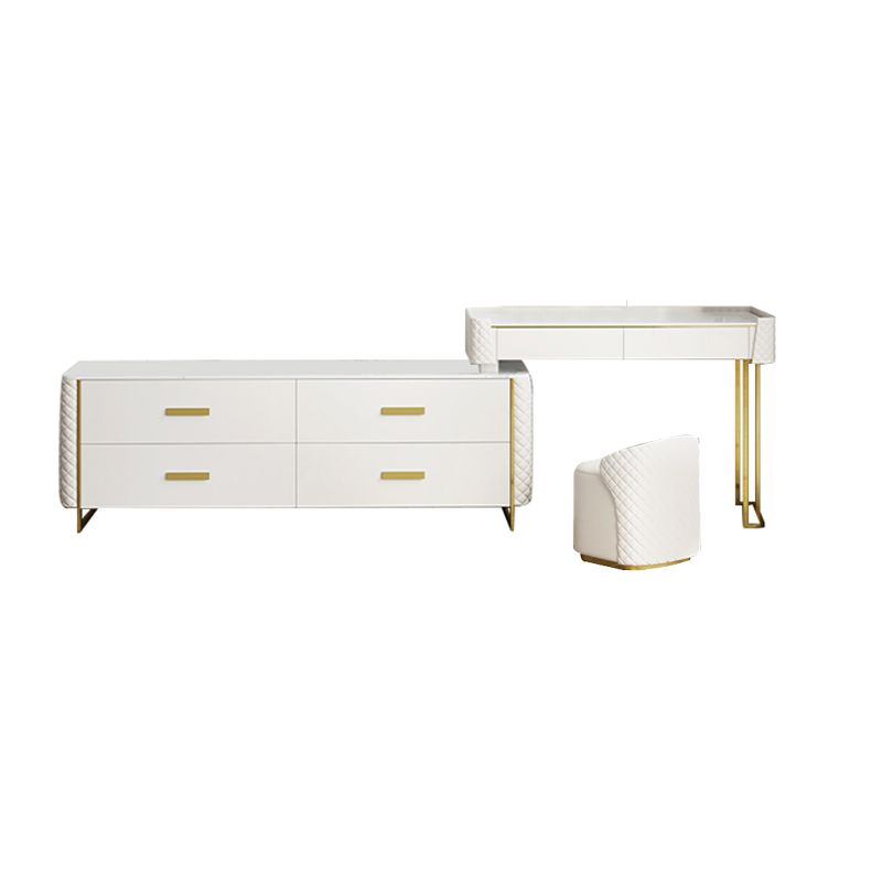 White Make-up Vanity 17.71" Wide Makeup Vanity Desk Table with 6 Drawers
