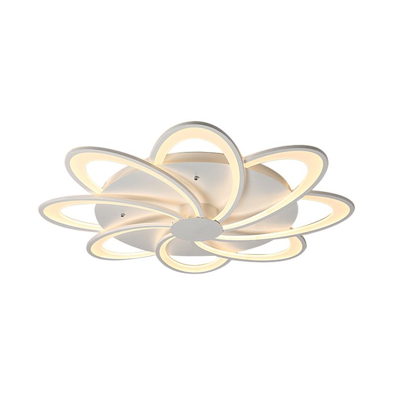 Contemporary Flower Flushmount Lighting Acrylic 6/7/8-Light Bedroom Ceiling Flush Mount in Warm/White Light
