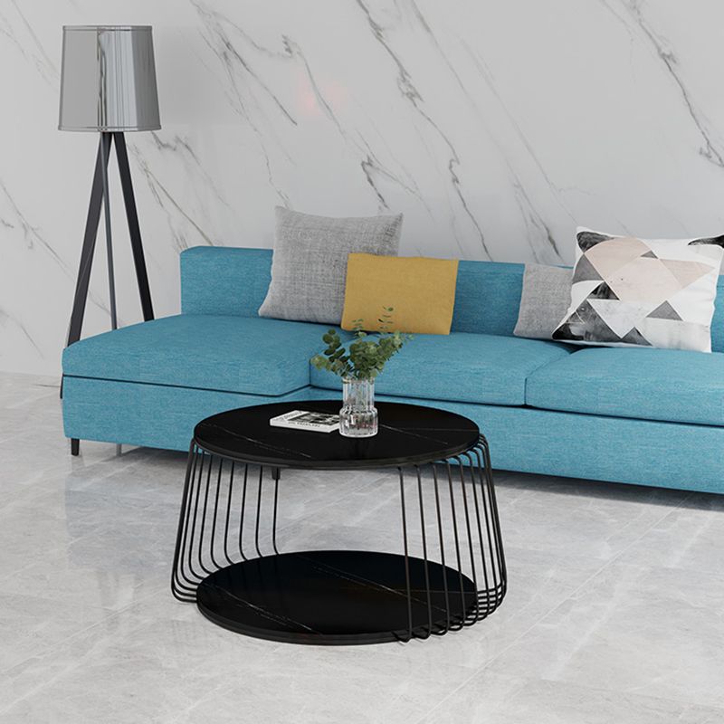 Luxurious Slate Coffee Table 1 Single Cocktail Table with Storage