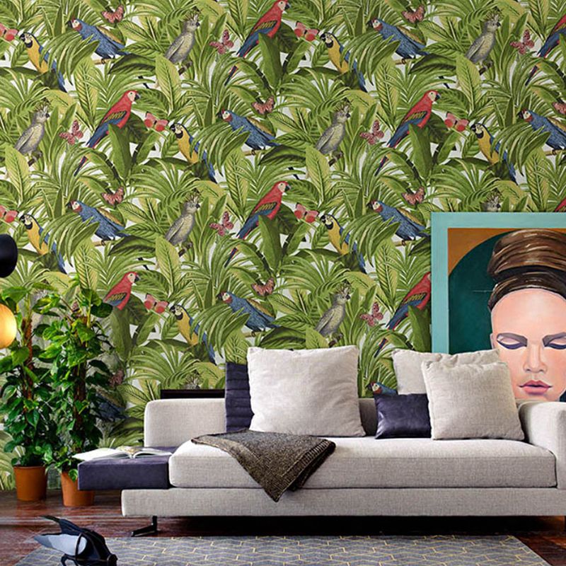 Tropical Banana Leaf Wallpaper Stain-Resistant Non-Pasted, 20.5-inch x 33-foot