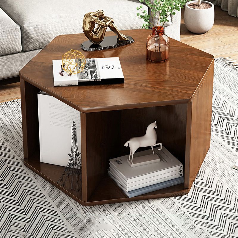 Modernism Simple Geometric Coffee Cocktail Table with Storage