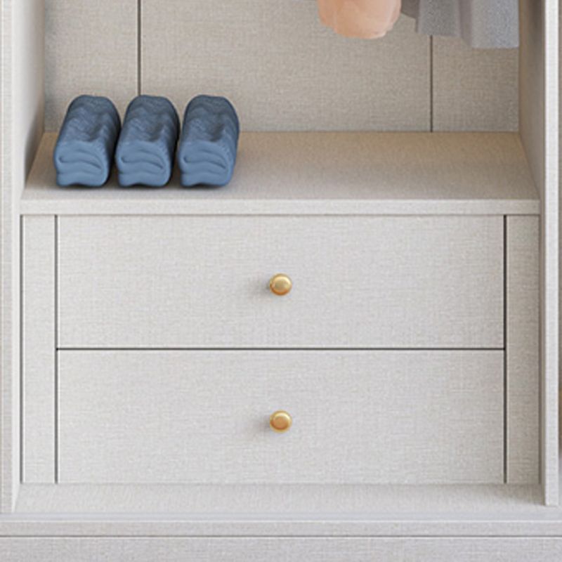 Sliding Wardrobe Armoire with Drawer Wooden Wardrobe Closet for Home