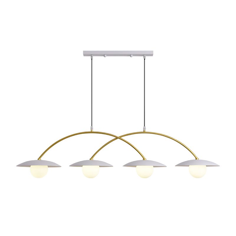 Gold and White Island Lights Contemporary Pendant Lights for Dining Room