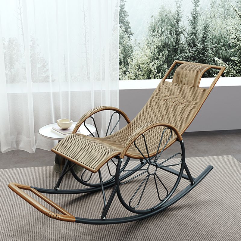 Modern Wicker Rocking Chair Reclining Rocker Chair for Living Room