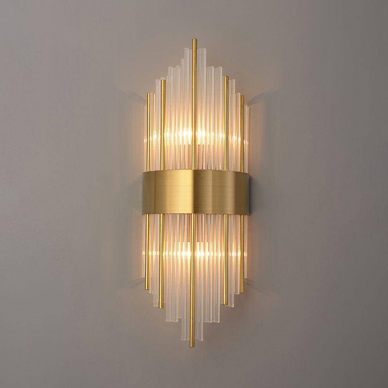 Gold de 2 luces Luz Montada de pared Tubos de estilo moderno Apliques de pared Flexiones de iluminación