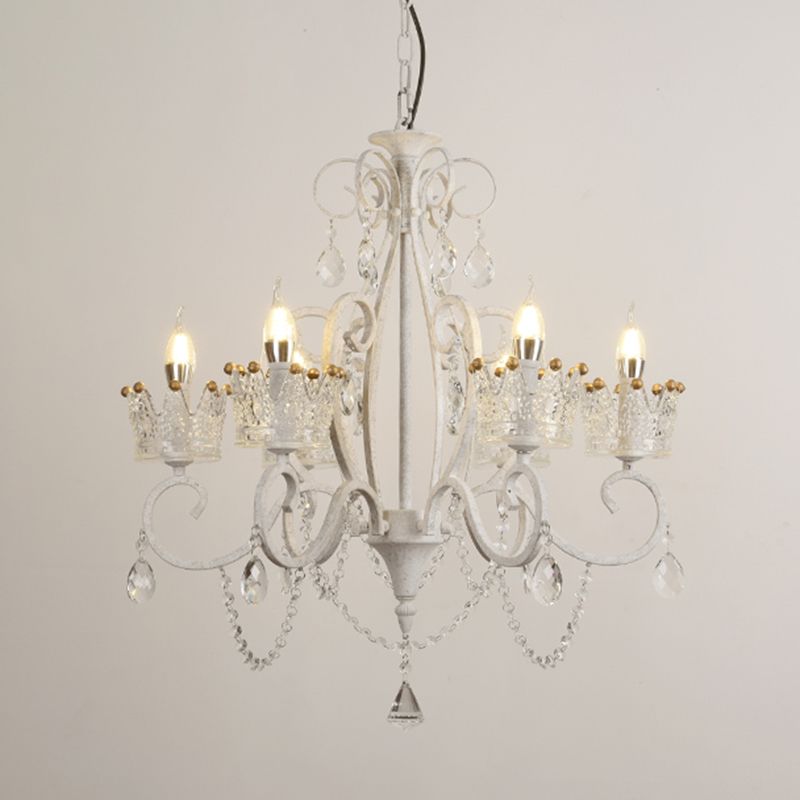 Candelabra Metall Deckenbeleuchtung Vintage Wohnzimmer Kronleuchterleuchte mit Kristallkronendekoration