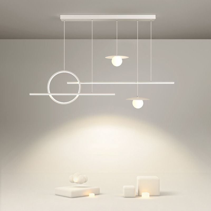 Modernism 2/3/5-Light Kitchen Island Lighting White Shaded Island Pendant Lighting