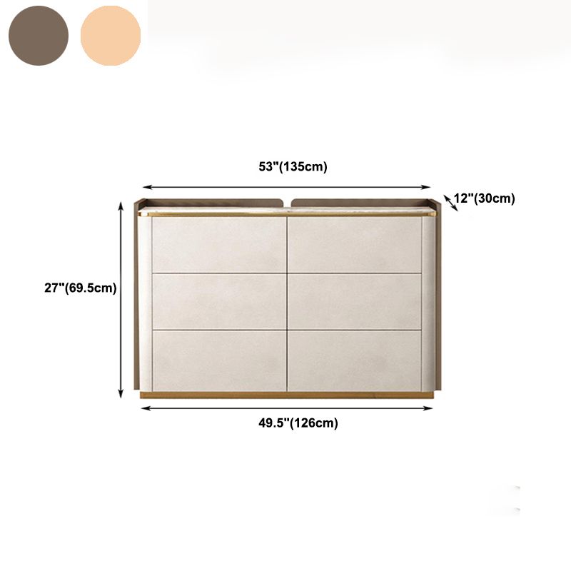 11.7-inch Width Glam Dresser Stone Storage Chest Dresser with 6 Drawers