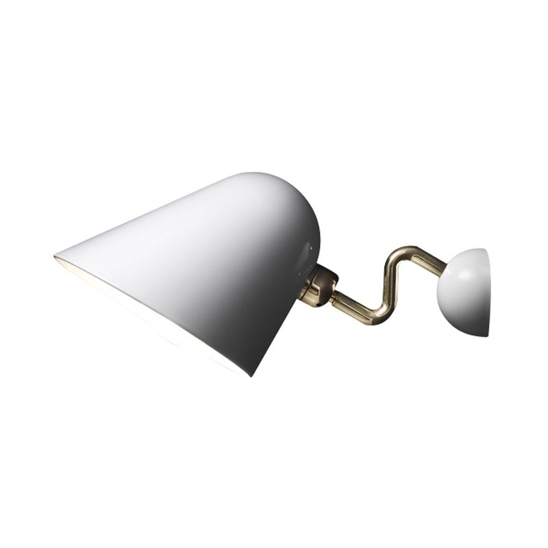 Wide Flare Metal Sconce Modernist 1 Head White Wall Mounted Lamp with Rotating Node