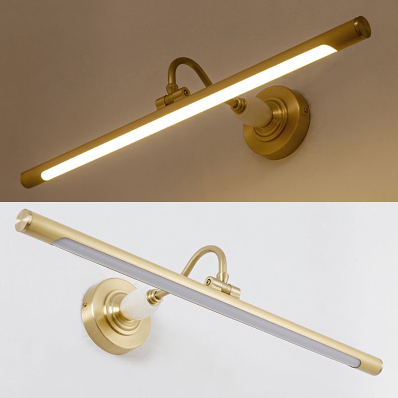 Mid secolo moderno moderno cilindrico a parete vanità luci rame 1 monte a parete leggera lampada in oro in oro