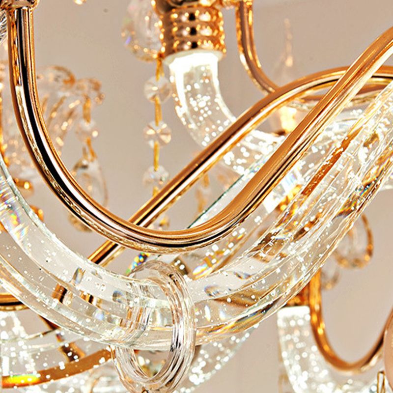 Crimle Crystal Hanging Light European Style Chandelier Lighting pour le salon