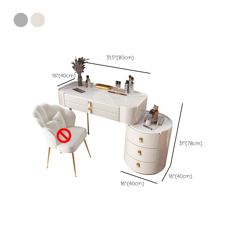Lighted Mirror Makeup Vanity Desk Storage Box Makeup Vanity Set with Drawer